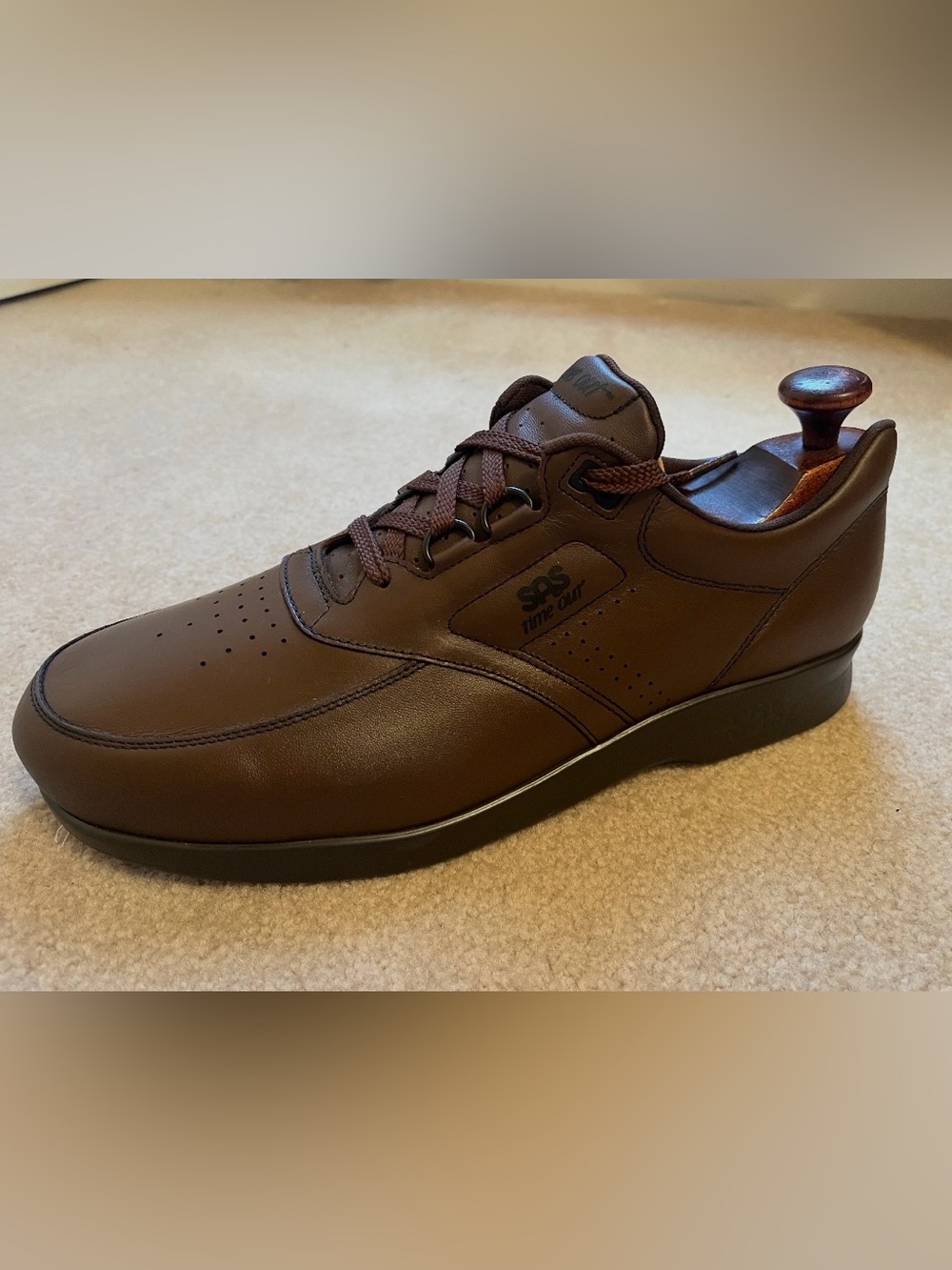 SAS Time Out Brown Leather Comfort Walking Shoes Men’s  13M USA Tripad Comfort